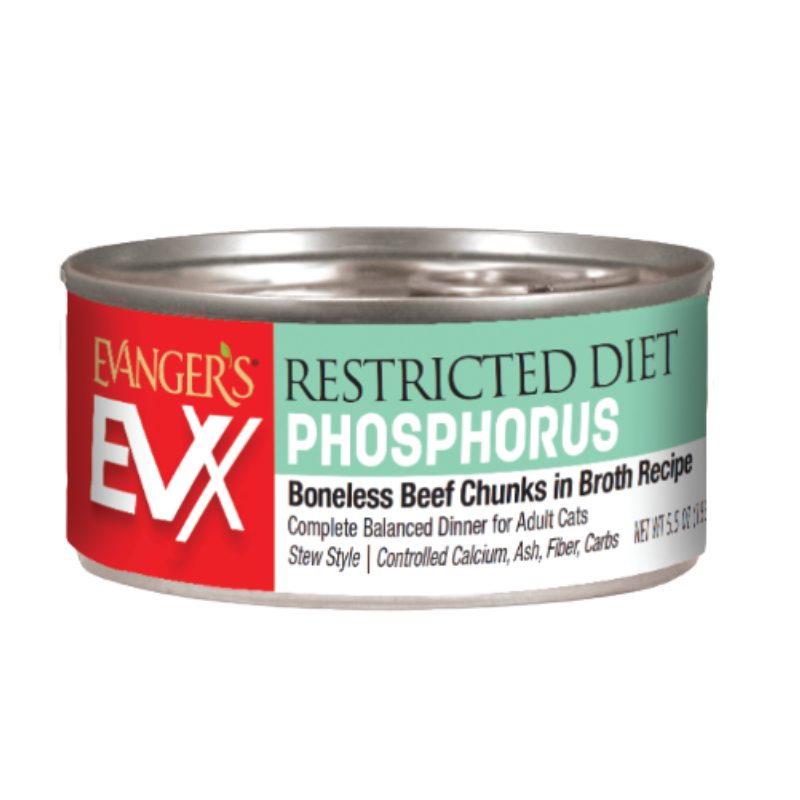 Evangers -  EVX Restricted Diet - Low Phosphorus Boneless Beef for Cats - 5.5oz - Case of 24