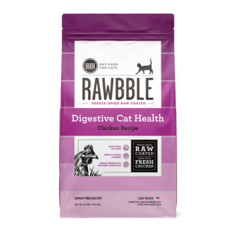 BIXBI -Dry- Rawbble Cat Kibble Chicken- Digestive Health- 3lb