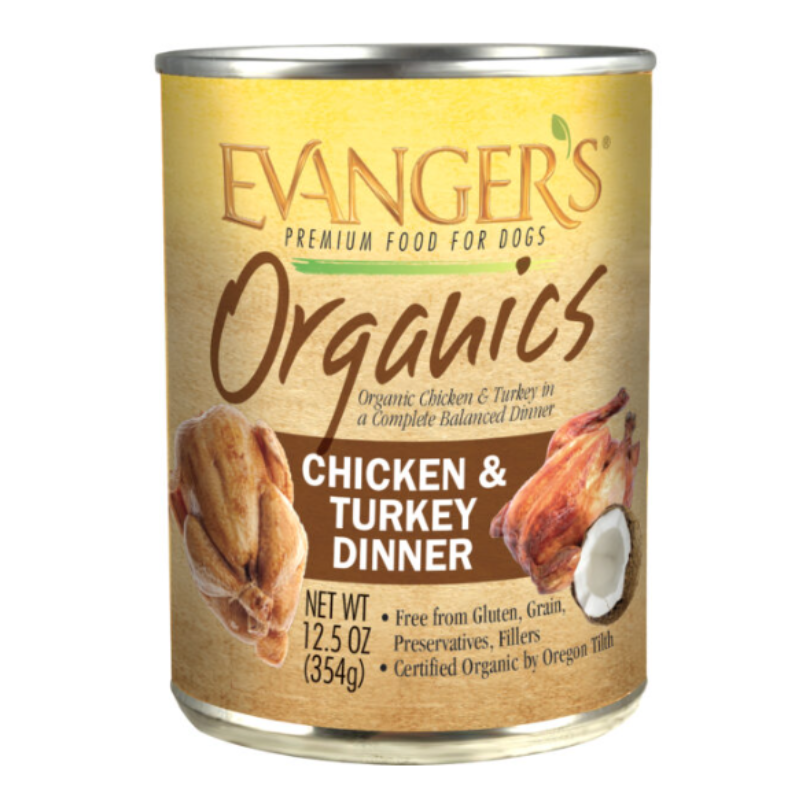 Evangers - Organics -  Chicken & Turkey Dinner for Dogs - 13 oz