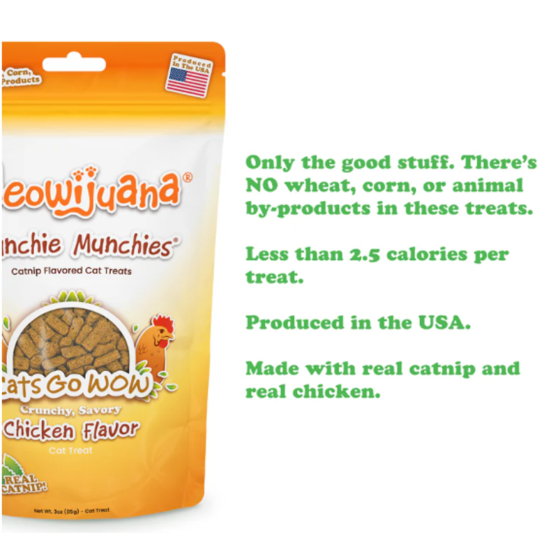 Meowijuana - Crunchie Munchie Chicken Treat - 3oz