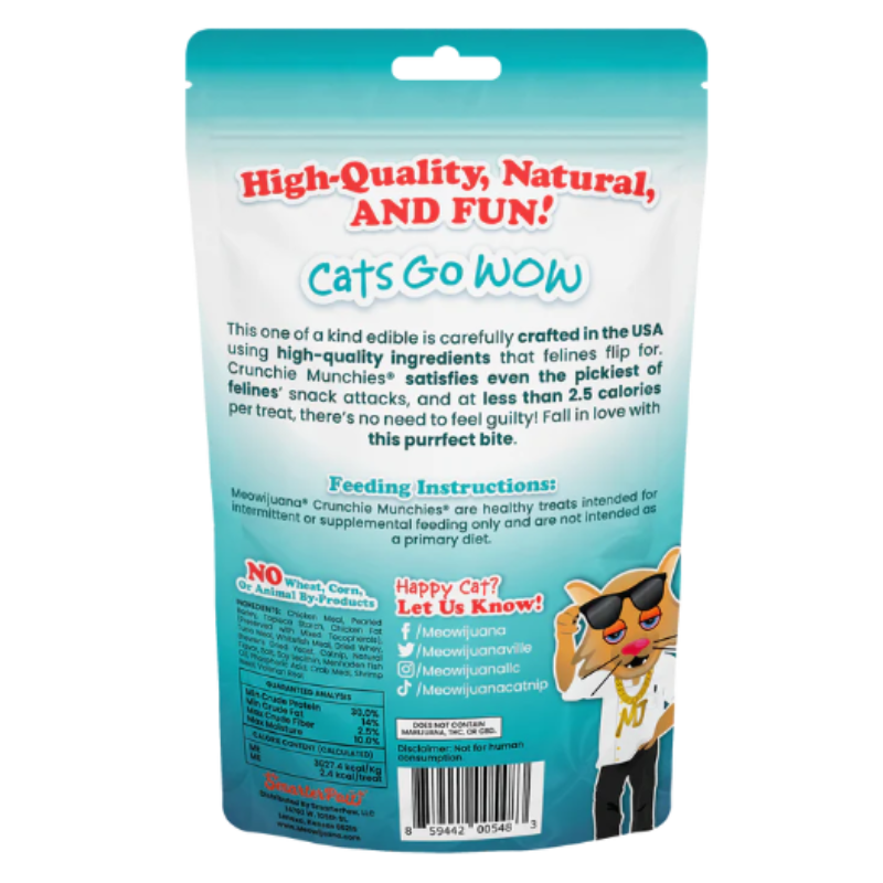 Meowijuana -Crunchie Munchie Seafood Medley Treats - 3 oz