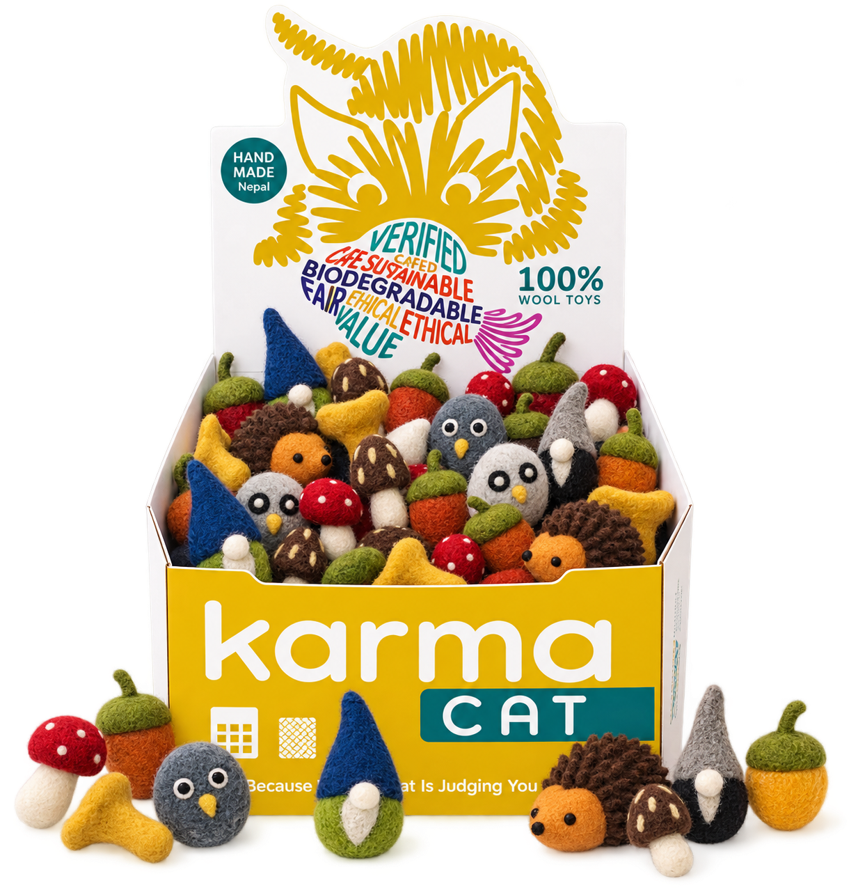 Dharma Dog Karma Cat - Toy - Woodland - 60ct Display