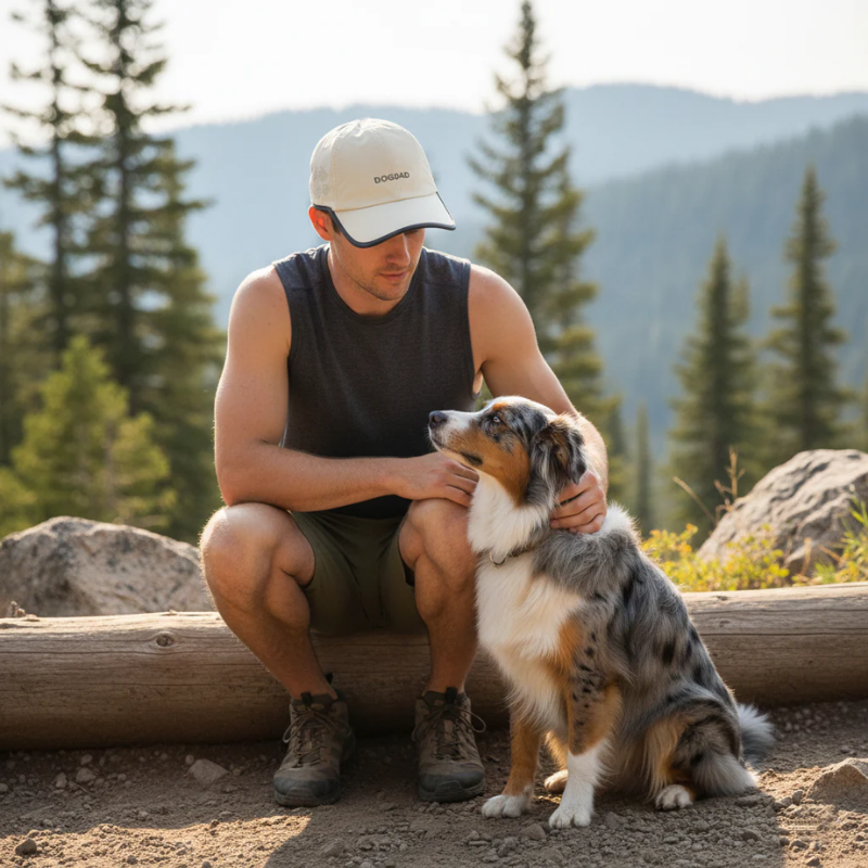 HatPhile - Performance Baseball Cap - Dad Dog - Cream