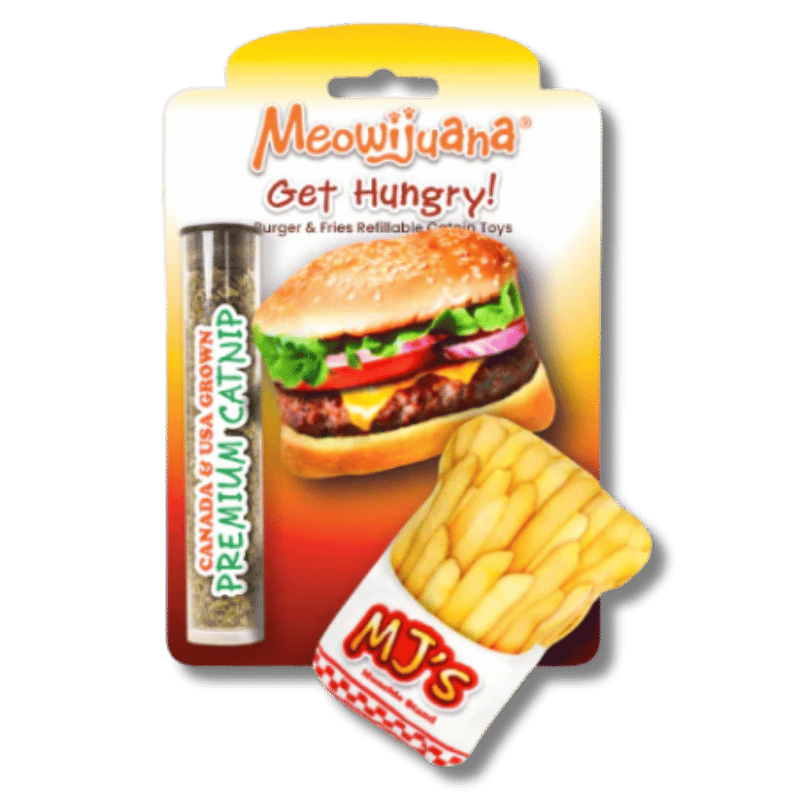 Meowijuana - Catnip - Toy - "Get Hungry" - 2pk Burger & Fries