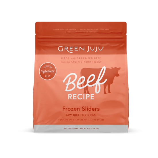 Green Juju -  Frozen Sliders - Beef Recipe - pets canada