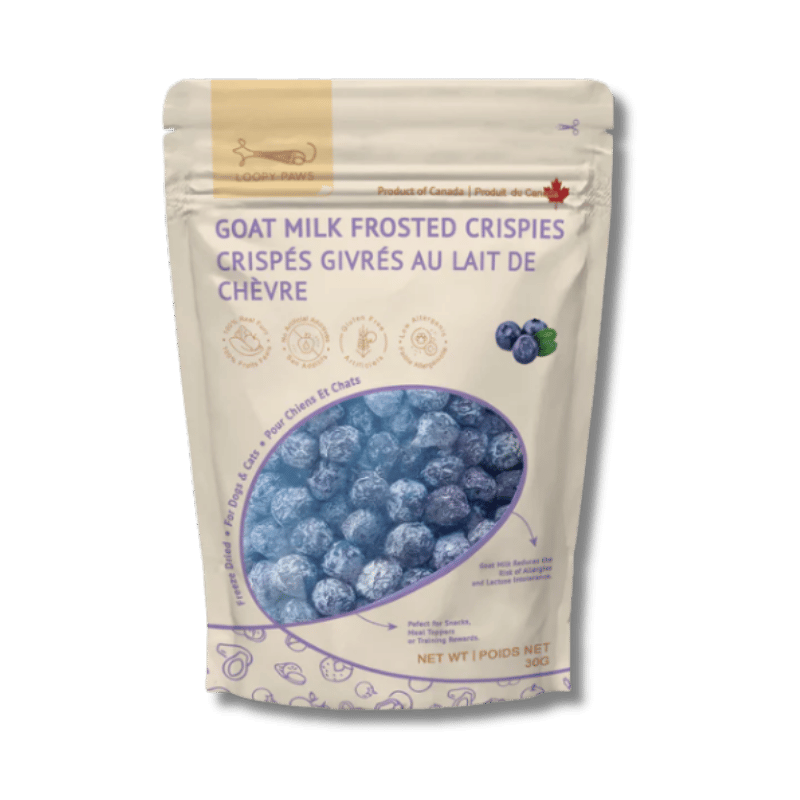 Loopy Paws - Treats - Freeze-Dried - Goat Milk Frosted Crispies - Blueberry - 30g
