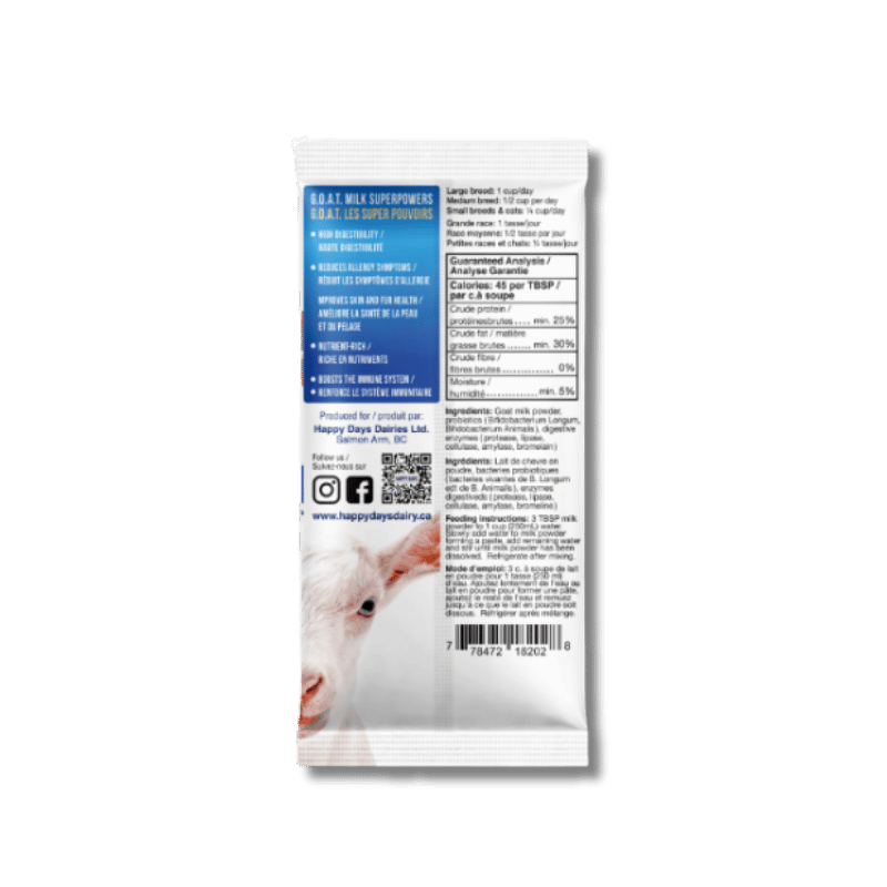 Happy Days - Goat Milk Powder - Single Serve Sachets - Case of 12