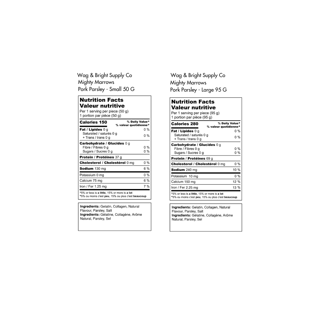 Wag & Bright - Mighty Marrows - Collagen Dental Chews - Pork & Parsley