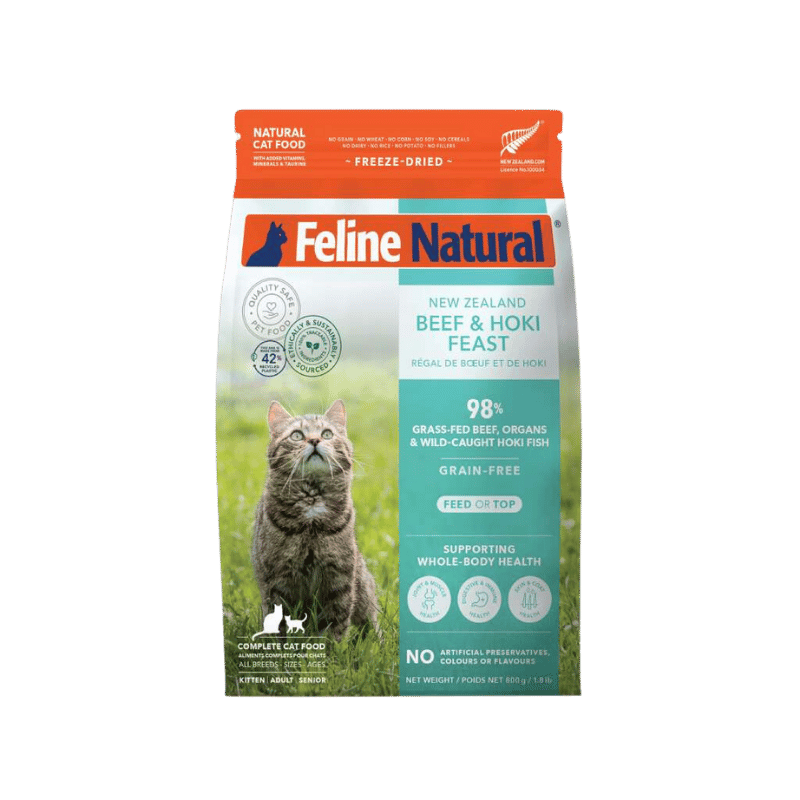 Feline Natural - Freeze Dried -Beef & Hoki Feast - 800g