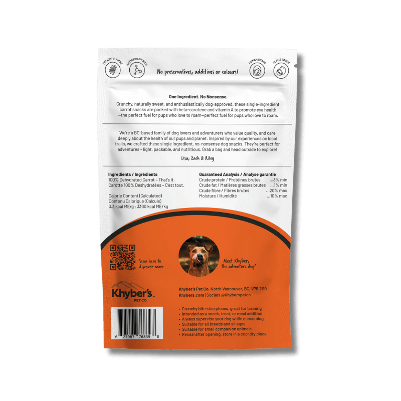 Khyber's - Treats - Just Carrot - 120g