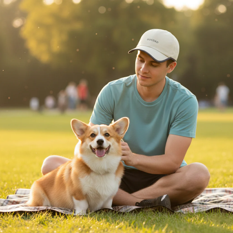 HatPhile - Performance Baseball Cap - Dad Dog - Cream