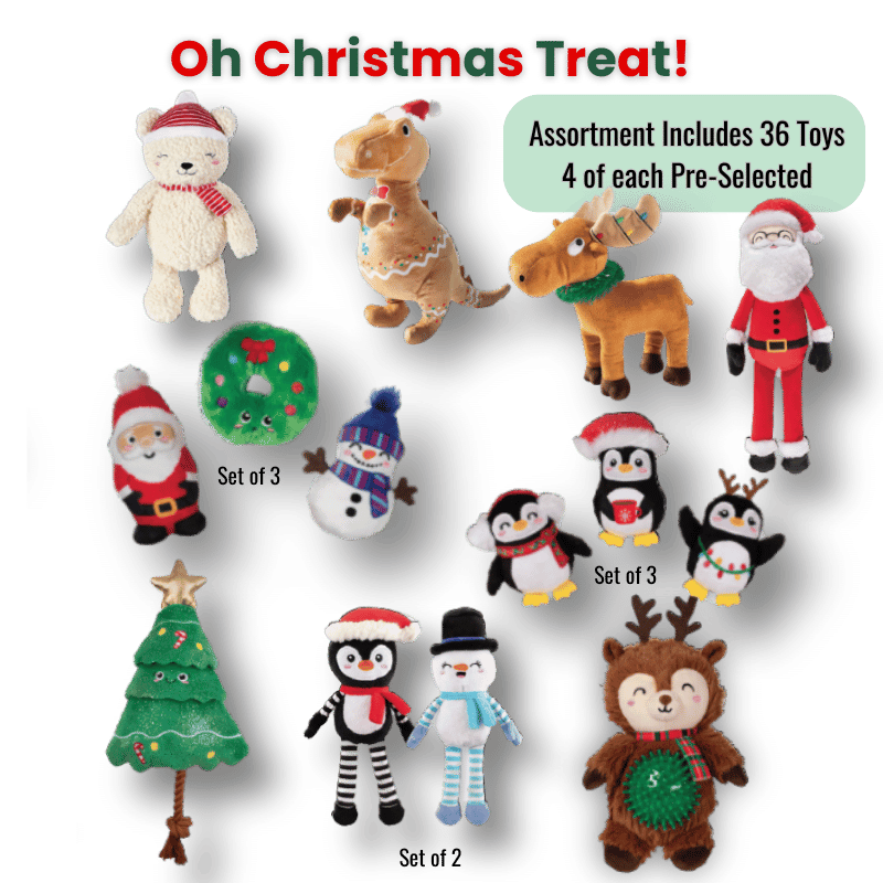 Fringe Studio - Dog - Toy - Holiday - Plush - Oh Christmas Treat Assortment - Display - 36pc