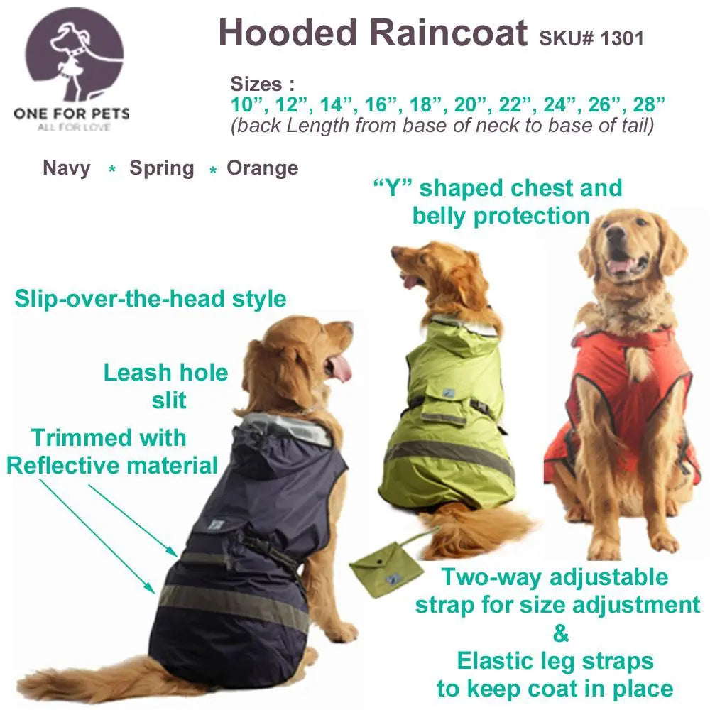 ONE FOR PETS - Hooded Rain Coat