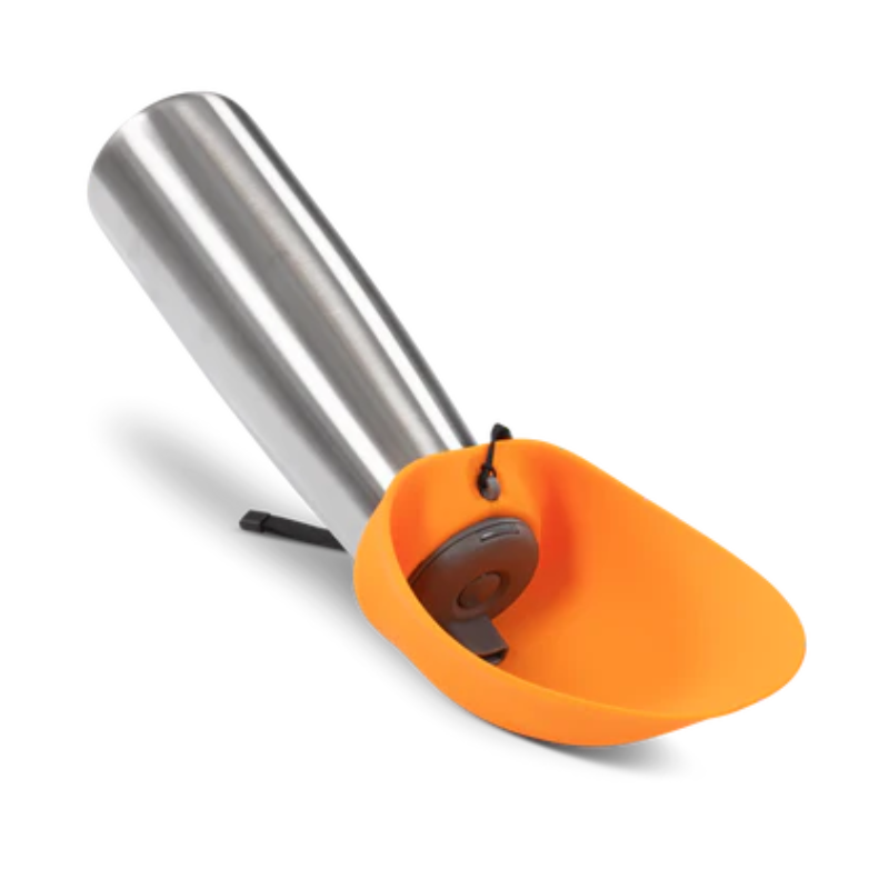 Messy Mutts - Travel - Water Bottle - Stainless Steel - Double Wall - Flip Up Bowl