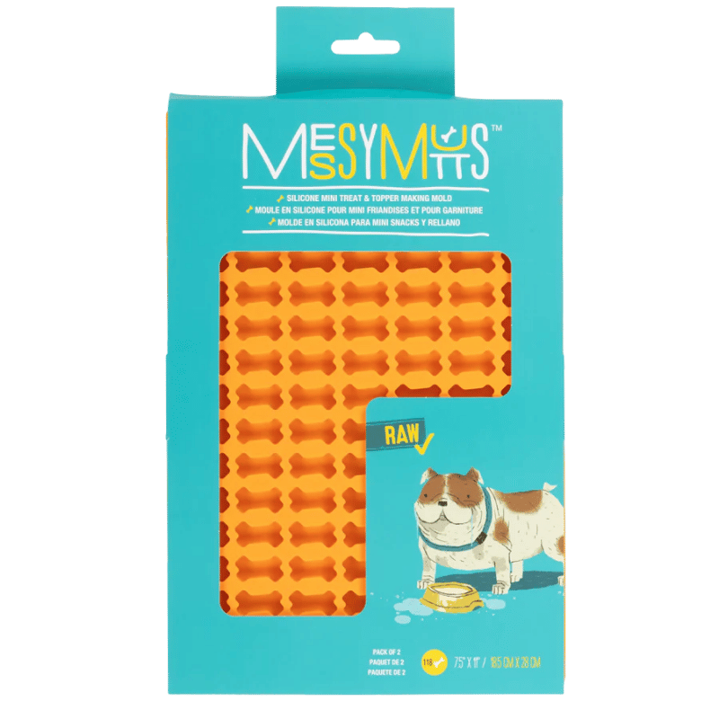 Messy Mutts - Treat Maker - Bake & Freeze - Silicone - Blue & Orange - Small -  2pk
