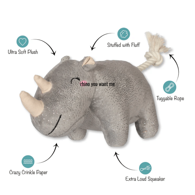 Fringe Studio - Dog - Toy - Plush - Rhino You Want Me