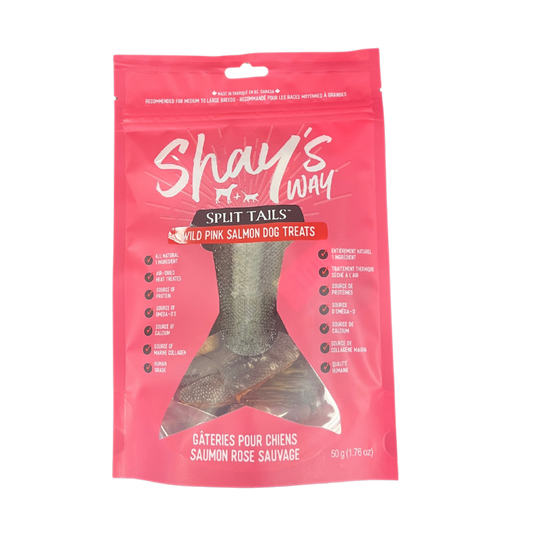 Shay's Way - Air Dried Pink Salmon Split Tails 50g - Pets Canada