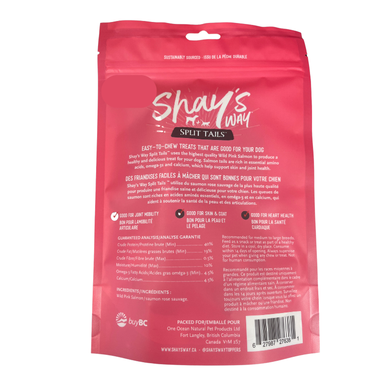 Shay's Way - Air Dried Pink Salmon Split Tails 50g