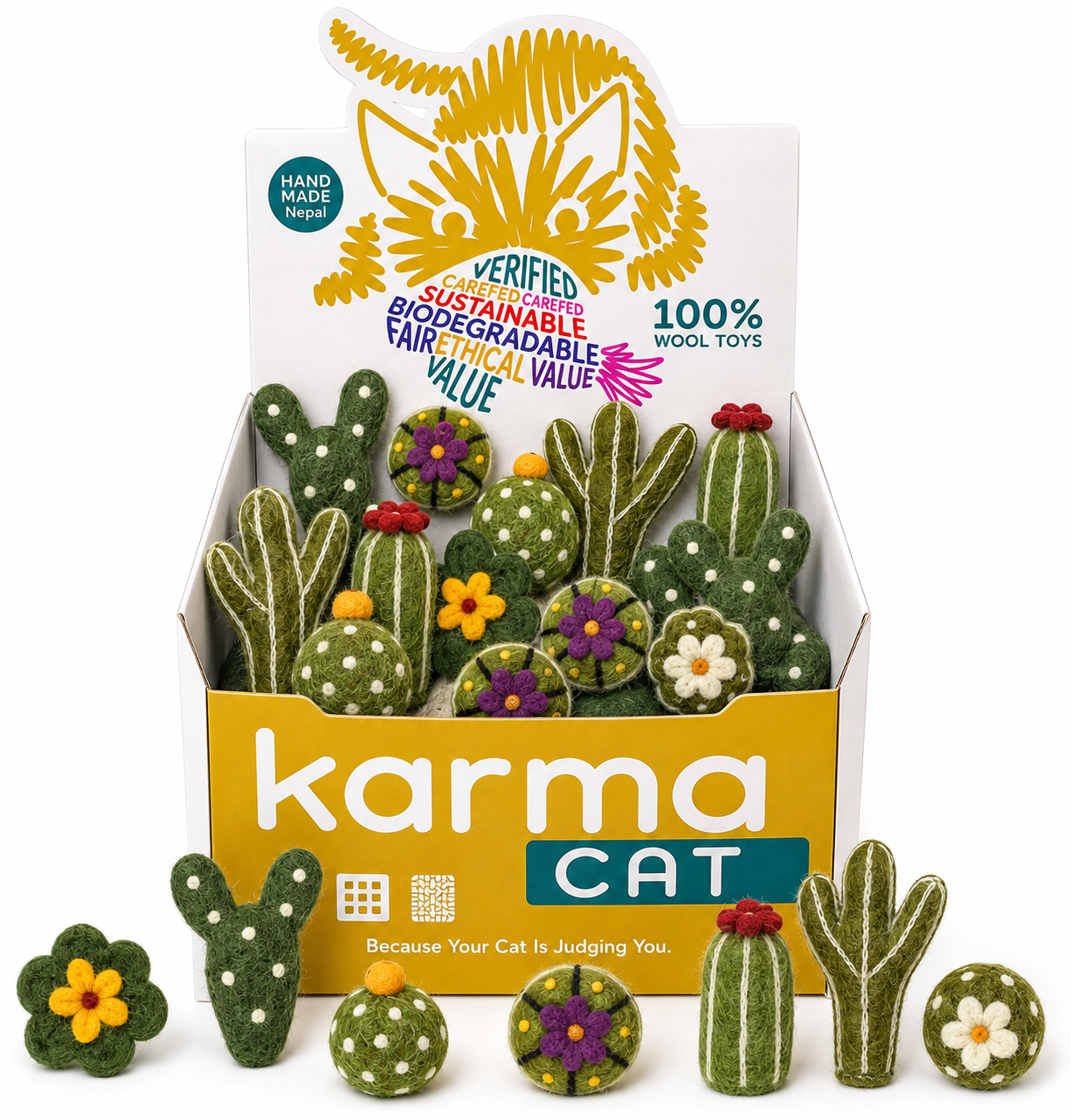 Dharma Dog Karma Cat - Toy - Succulents - 60ct Display