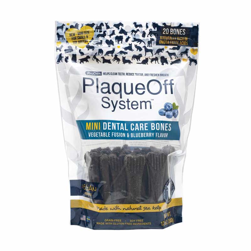 Plaque Off - Dental Care Bones - Mini - Vegetable Fusion with Blueberry