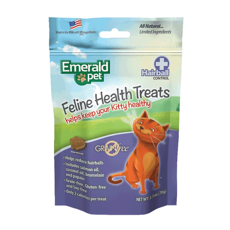 Emerald Pet - Cat - Hairball Formula Cat Treats - Chicken - 2.5oz
