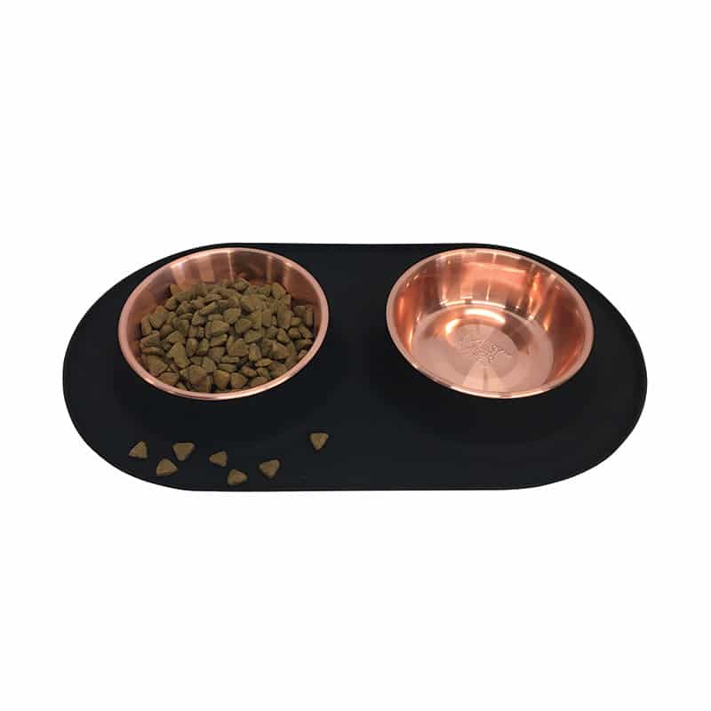 Messy Mutts - Feeder - Double - Silicone - Copper