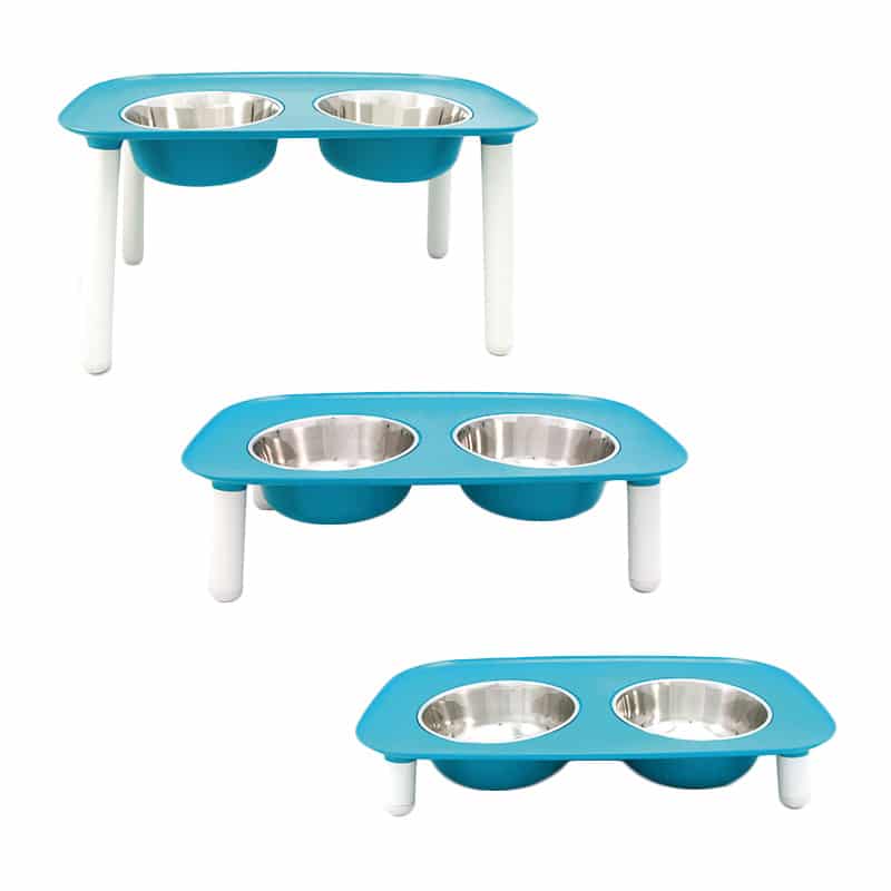 Messy Mutts - Feeder - Elevated - Stainless Steel Bowls - Adjustable Height