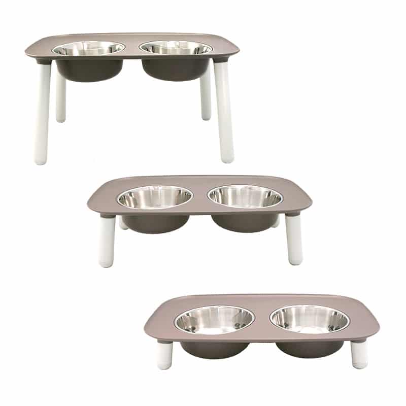 Messy Mutts - Feeder - Elevated - Stainless Steel Bowls - Adjustable Height