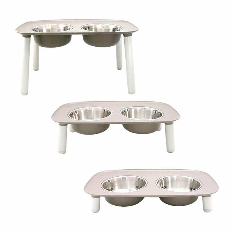 Messy Mutts - Feeder - Elevated - Stainless Steel Bowls - Adjustable Height