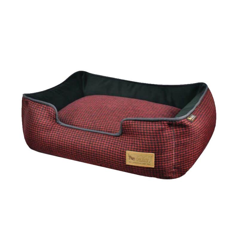 PLAY - Lounge Bed - Houndstooth - Red/Black
