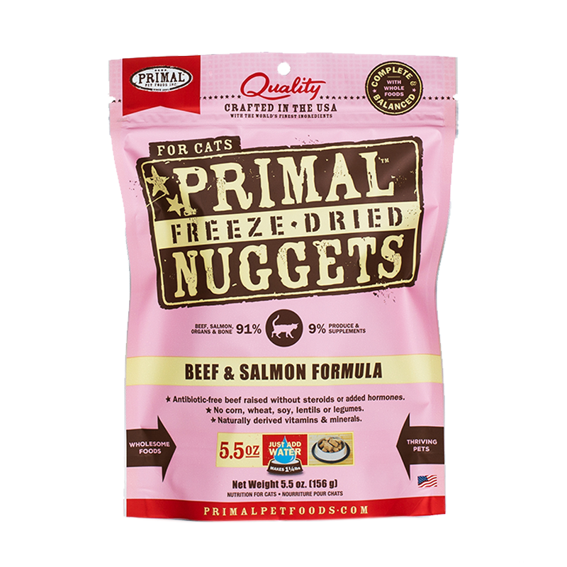 Primal - Feline - Freeze-Dried - Nuggets - Beef & Salmon -  5.5oz