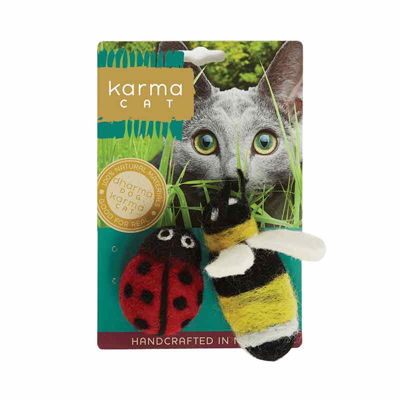 Dharma Dog Karma Cat - Toy - Ladybug & Bee - 2 pk