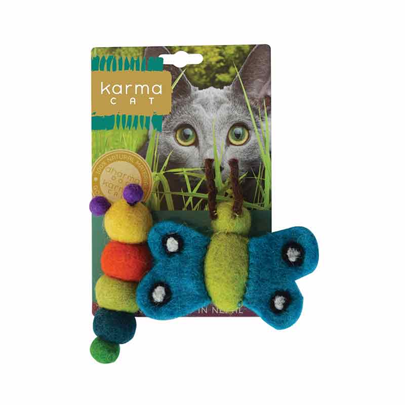 Dharma Dog Karma Cat - Toy - Catepillar & Butterfly - 2 pk