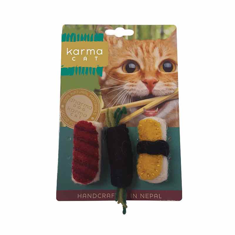 Dharma Dog Karma Cat - Toy - Sushi - 3 pk