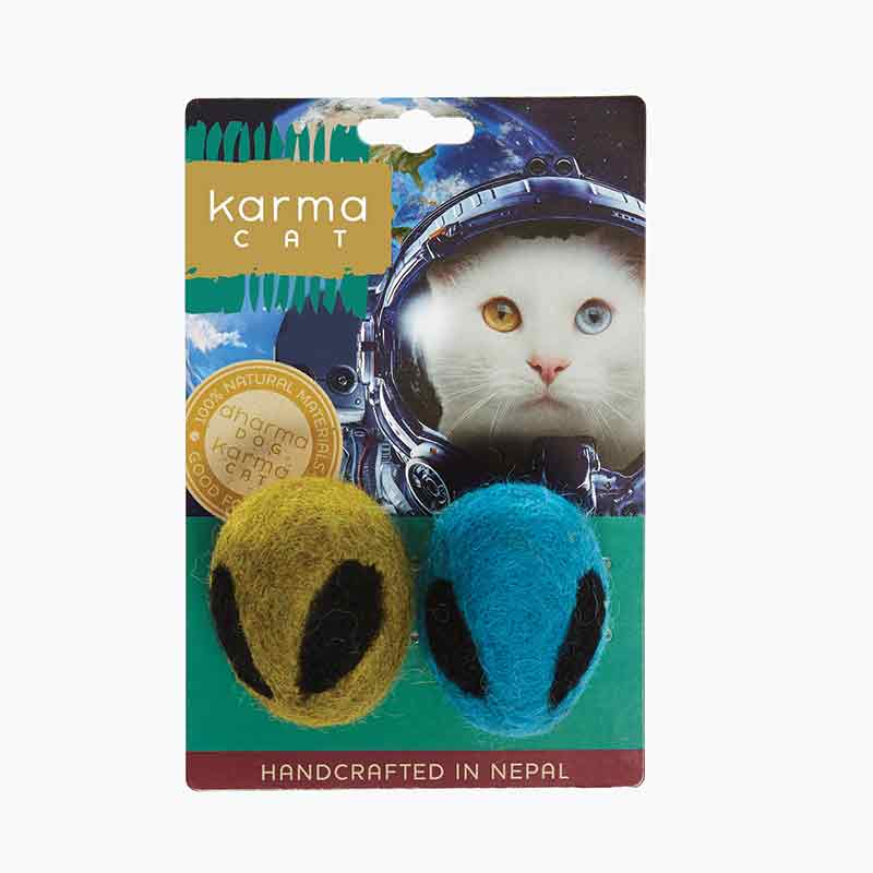 Dharma Dog Karma Cat - Toy - Alien Head - 2 pk