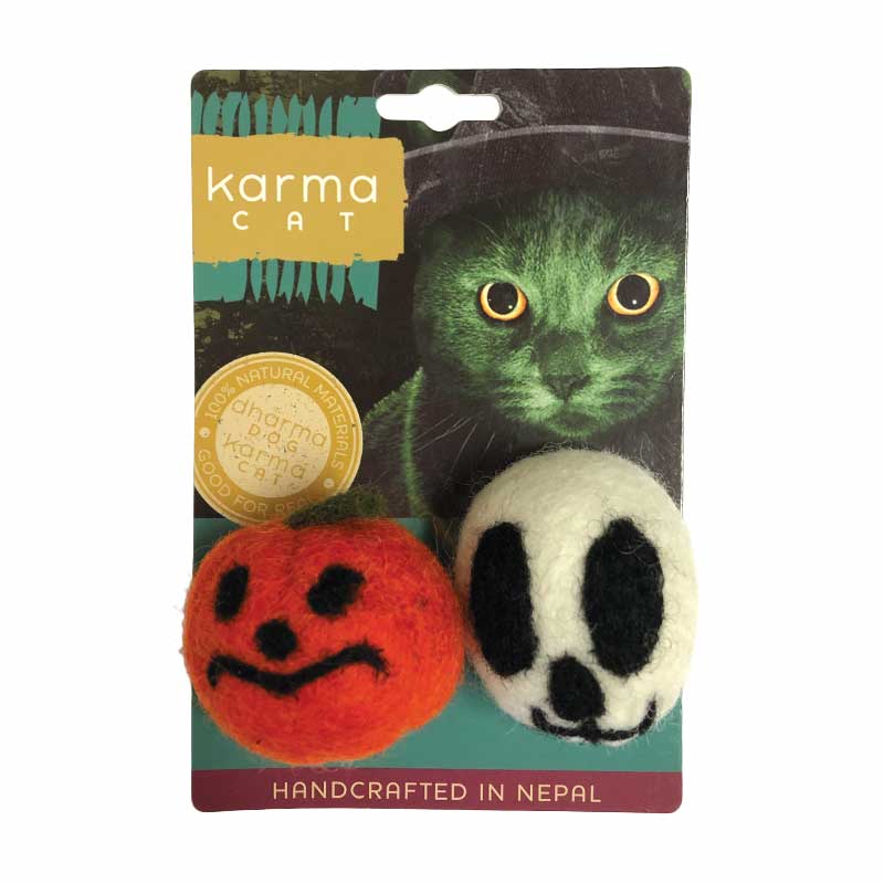 Dharma Dog Karma Cat - Toy - Skull & Jack-o-Lantern - 2 pk