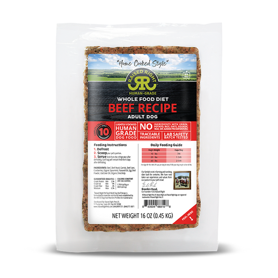 Raised Right - Beef Adult Dog Recipe - 16oz (Case of 8) - Pets Canada