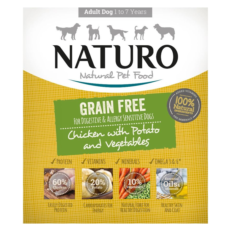 Naturo - Dog Trays - GF Chicken & Potato with Veg (400g - Case of 7)