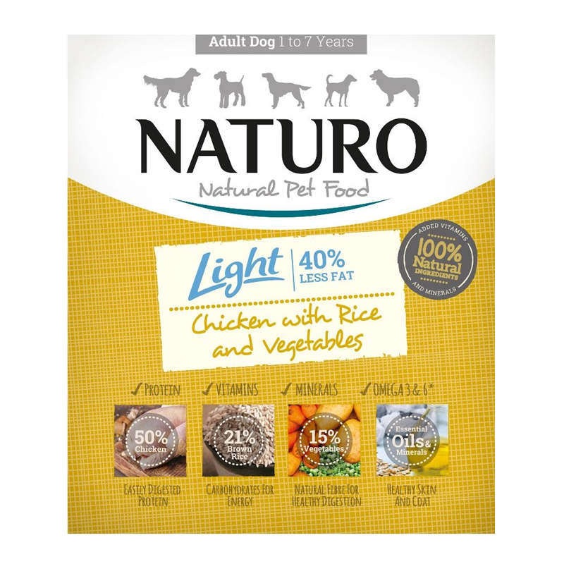 Naturo - Dog Trays - Light Chicken & Rice with Veg (400g - Case of 7)