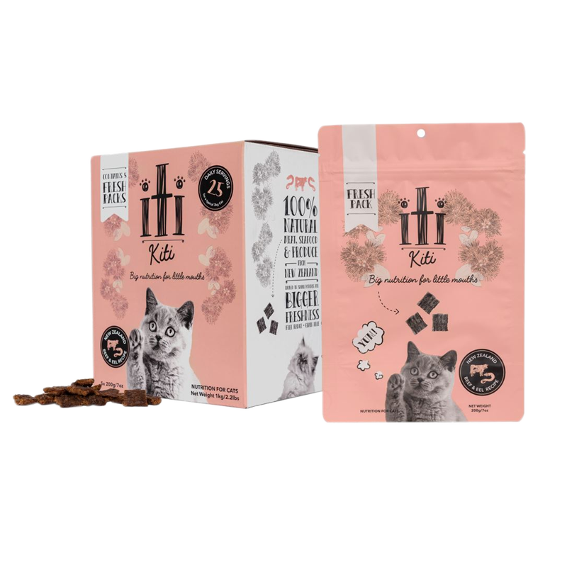 iTi - Kiti -Air Dried for Cats - Beef & Eel Pouches (5 x 200g)
