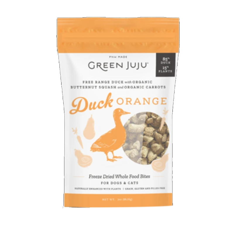 Green Juju - Duck Orange Freeze Dried Whole Food Bites - 7.5 oz [December Expiry]