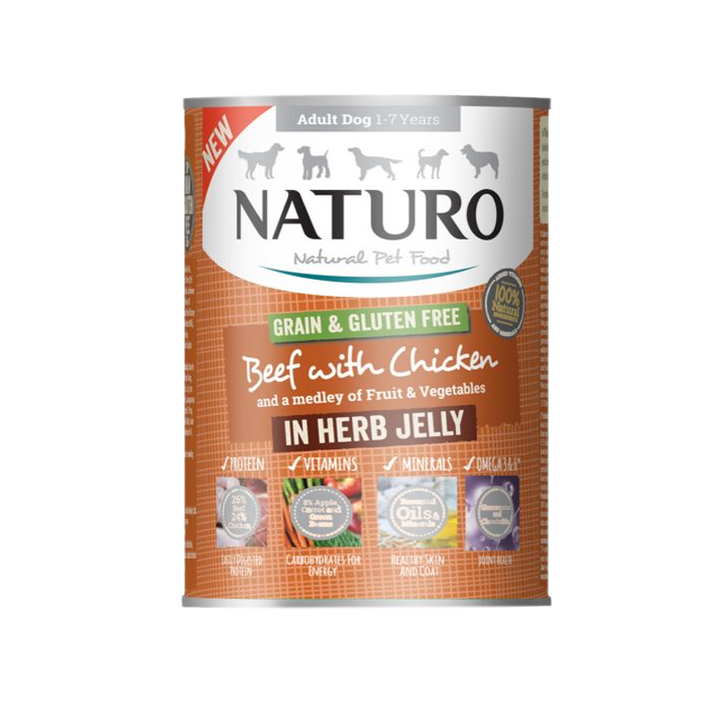 Naturo - Dog Cans - Grain & Gluten Free Beef & Chicken with Vegetables (Case of 12)