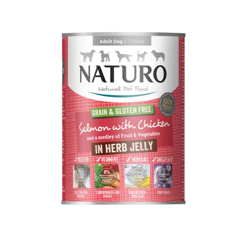 Naturo - Dog Cans - Grain & Gluten Free Salmon & Chicken with Vegetables (Case of 12)