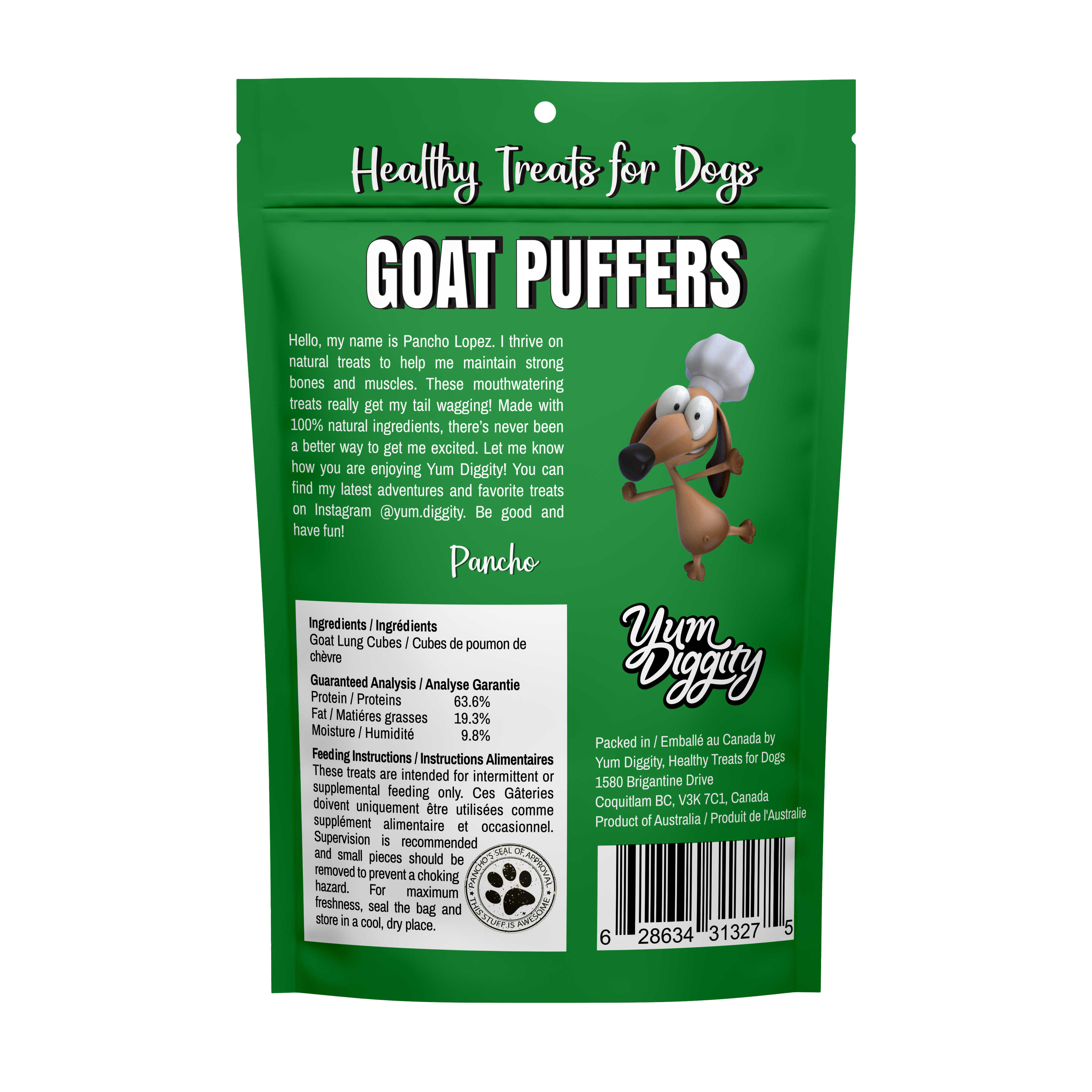 Yum Diggity - Goat "Puffers" Lung Cubes