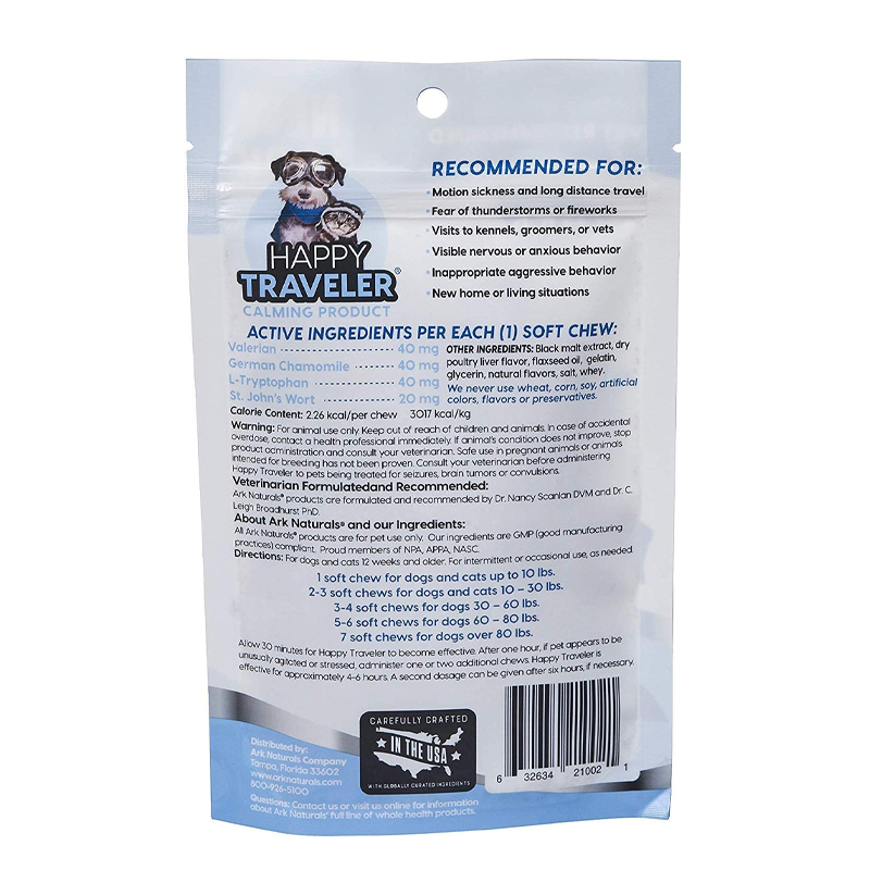 Ark Naturals - Happy Traveler - Soft Chew (Pet Calmer) - 70 Ct