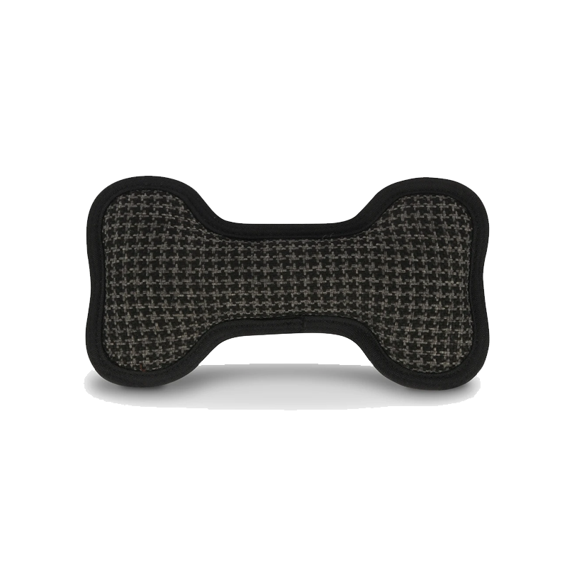 PLAY - Eco Play Bone Toy Dogs Life - Houndstooth Black/Grey Small
