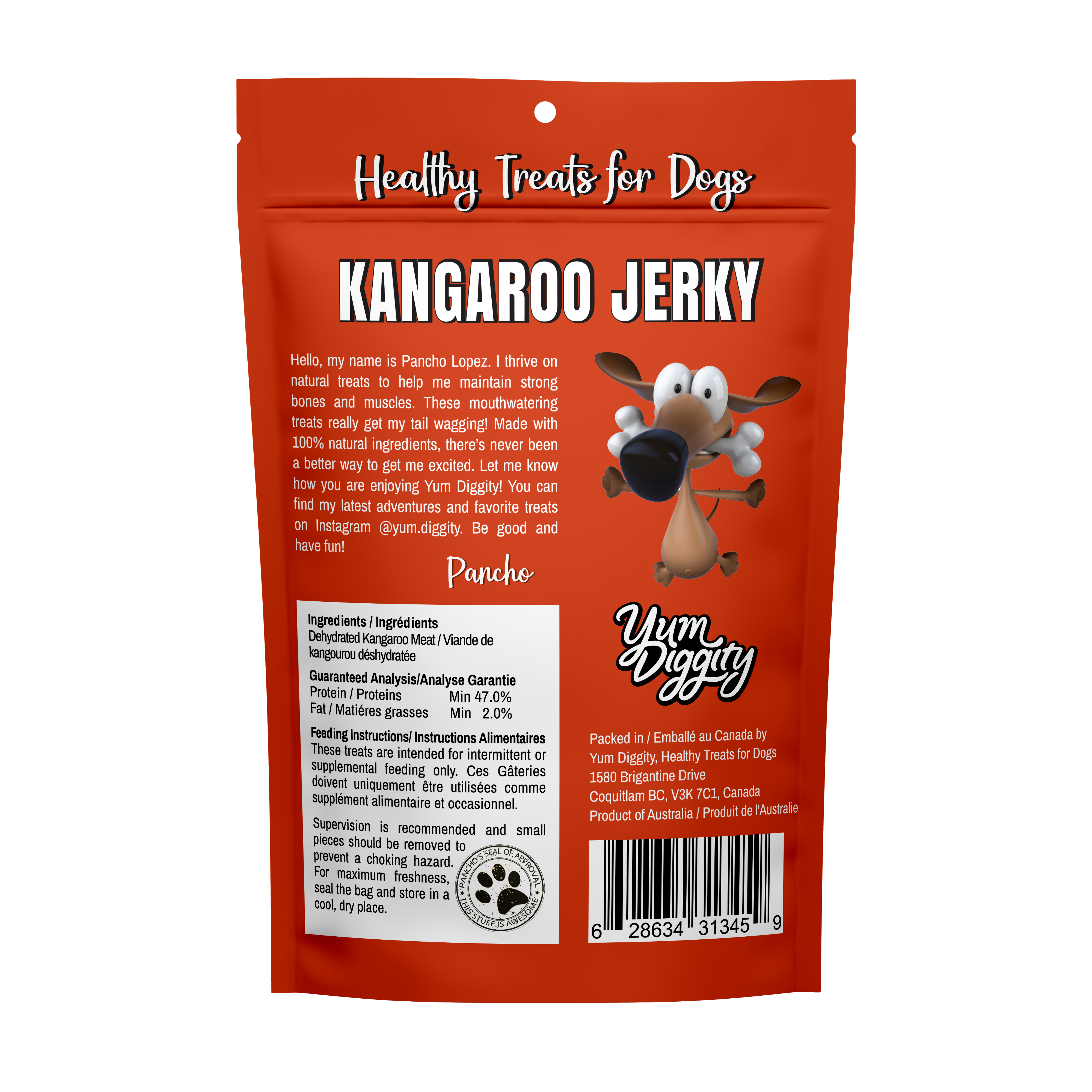 Yum Diggity - Kangaroo Jerky Strips