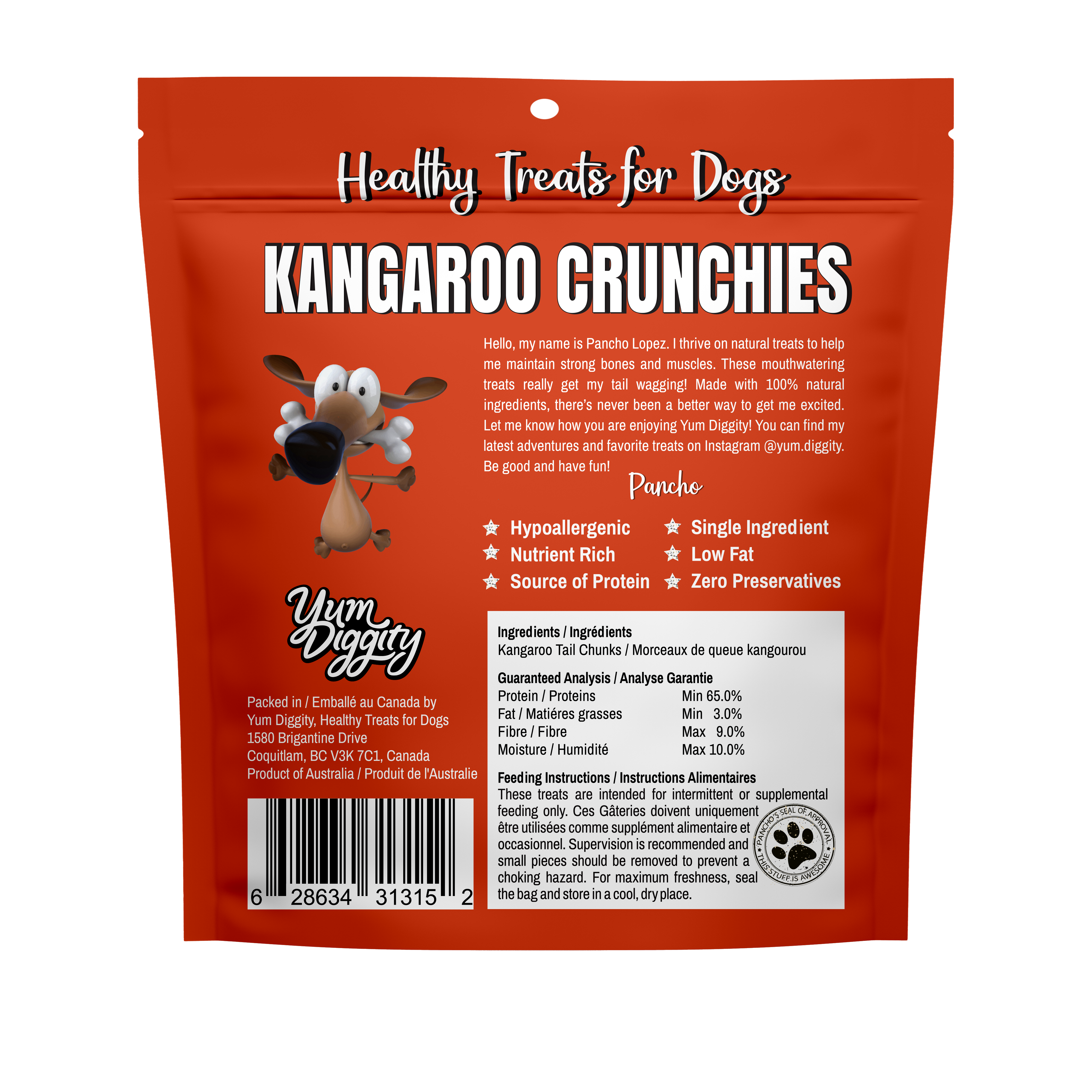 Yum Diggity - Kangaroo "Crunchies" Tail Chunks
