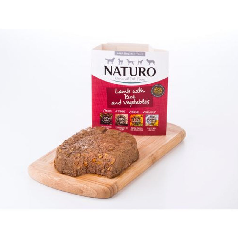 Naturo - Dog Trays - Adult Lamb & Rice with Veg (400g - Case of 7)