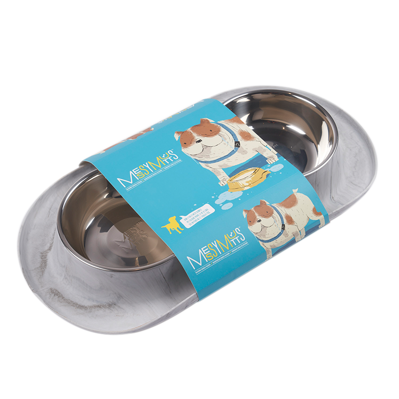 Messy Mutts - Marble Silicone Double Feeder